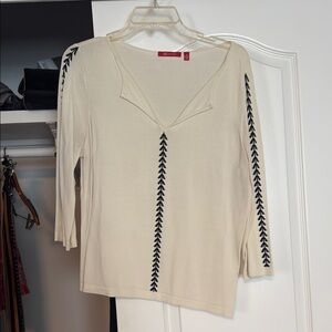 Cream Top with Black Accents